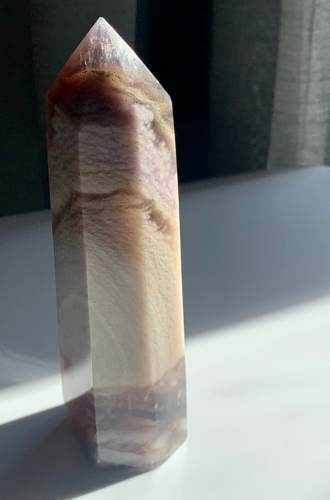 Silk Fluorite Tower Rare - Dragon Mama Crystals 