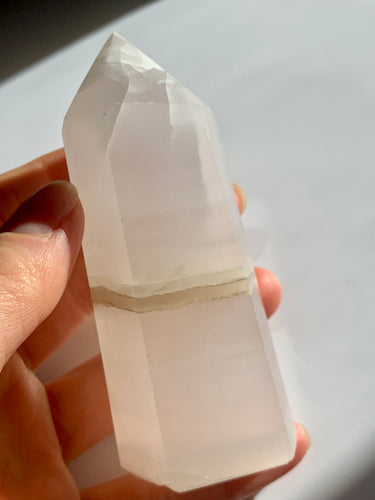 Pink Calcite Tower - Dragon Mama Crystals 