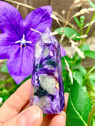 Charoite Crystal Towers Russia - Dragon Mama Crystals 