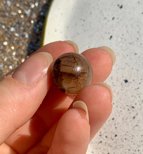 Rutile Mini Sphere - Dragon Mama Crystals 