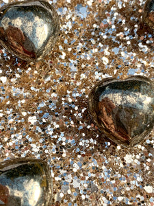 Pyrite Hearts - Dragon Mama Crystals 