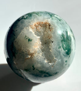 Moss Agate Sphere - Dragon Mama Crystals 