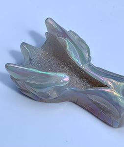 Leader Rainbow Lyran Sky Agate Baby Dragon - Dragon Mama Crystals 