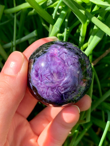 Rare Charoite Sphere Russia A Grade - Dragon Mama Crystals 