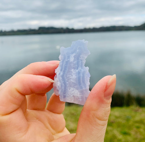 Blue Lace Agate Raw - Dragon Mama Crystals 