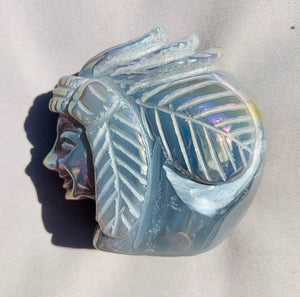 Aura Agate Native American Carving - Dragon Mama Crystals 