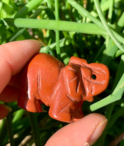 Red Jasper Elephant Pendent - Dragon Mama Crystals 