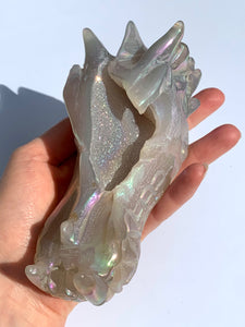 Serene Otherworldly Fae Rainbow | Aura Agate dragon - Dragon Mama Crystals 