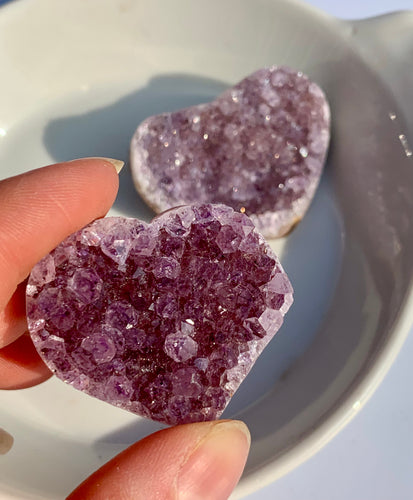 Amethyst Heart Druzy Raw - Dragon Mama Crystals 