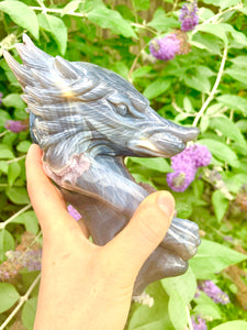 Amethyst Agate Crystal Druzy Wolf - Dragon Mama Crystals 