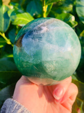 Load image into Gallery viewer, Large Fluorite with Smokey Sphere - Dragon Mama Crystals 