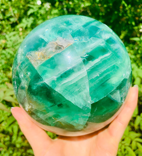 Large Fluorite Sphere - Dragon Mama Crystals 