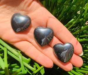 Hematite Hearts - Dragon Mama Crystals 