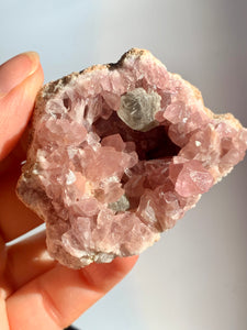 Pink Amethyst + Calcite Geode Raw - Dragon Mama Crystals 