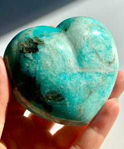 Amazonite with tourmaline Heart - Dragon Mama Crystals 