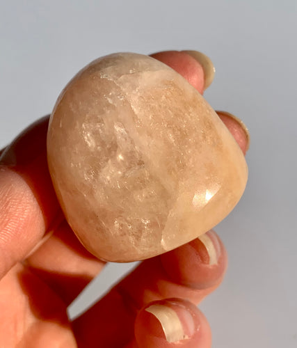 Peach Morganite With Rainbows Tumble Stone large - Dragon Mama Crystals 