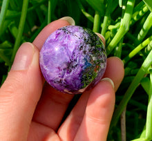 Load image into Gallery viewer, Rare Charoite Sphere Russia Medium AA Grade - Dragon Mama Crystals 