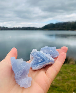 Blue Lace Agate Raw - Dragon Mama Crystals 