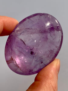 Amethyst PalmStone with Rainbow - Dragon Mama Crystals 