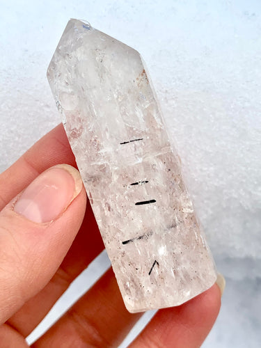 Tourmaline in Quartz Point - Dragon Mama Crystals 