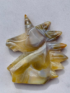 Yellow Carnelian Agate Unicorn - Dragon Mama Crystals 