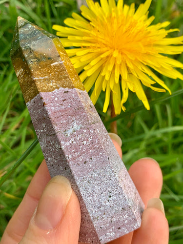 Rare Pink Ocean Jasper Tower - Dragon Mama Crystals 