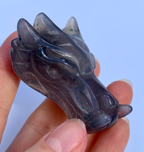 Warrior Black Agate Baby Dragon - Dragon Mama Crystals 