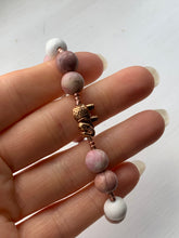 Load image into Gallery viewer, Rhodonite + Howlite Rose Gold Elephant Bracelet - Dragon Mama Crystals 