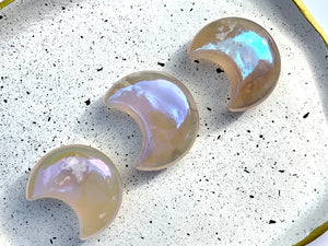 Aura Flower Agate Mini Moons - Dragon Mama Crystals 