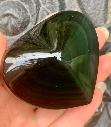 Rainbow Obsidian Heart 03 - Dragon Mama Crystals 