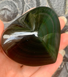 Rainbow Obsidian Heart 03 - Dragon Mama Crystals 