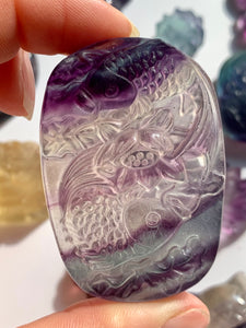 Fluorite Feng Shui Abundance Fish - Dragon Mama Crystals 