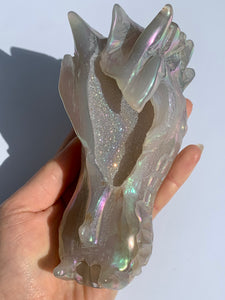 Serene Otherworldly Fae Rainbow | Aura Agate dragon - Dragon Mama Crystals 