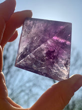Load image into Gallery viewer, Amethyst Pyramid with Rainbows and Rainbow light codes - Dragon Mama Crystals 