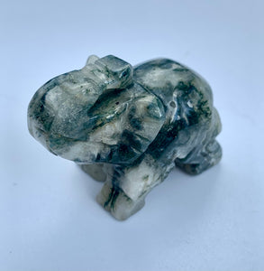 Moss Agate Elephant - Dragon Mama Crystals 