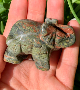 Unakite Elephant - Dragon Mama Crystals 