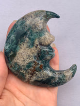 Load image into Gallery viewer, Moss Agate Rutile Moon - Dragon Mama Crystals 