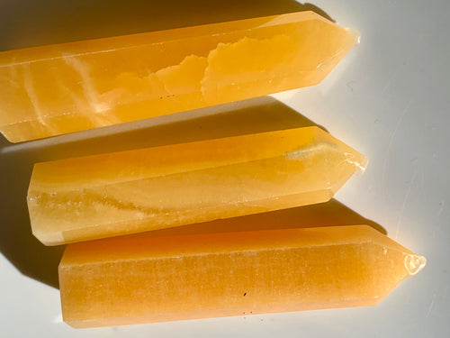 Orange Calcite Towers Small - Dragon Mama Crystals 