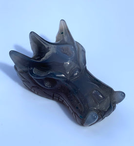 Warrior Black Agate Baby Dragon - Dragon Mama Crystals 