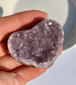 Amethyst Heart Druzy Raw - Dragon Mama Crystals 