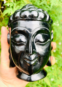 Obsidian Buddha Head - Dragon Mama Crystals 