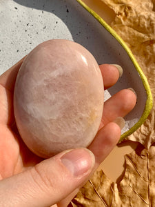 Morganite Peach Rare Large Palm Stone - Dragon Mama Crystals 
