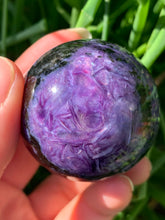 Load image into Gallery viewer, Rare Charoite Sphere Russia A Grade - Dragon Mama Crystals 