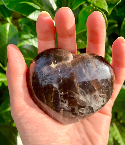 Black Moonstone Heart - Dragon Mama Crystals 