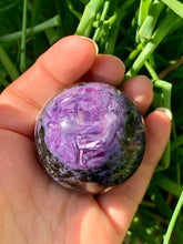 Load image into Gallery viewer, Rare Charoite Sphere Russia A Grade - Dragon Mama Crystals 