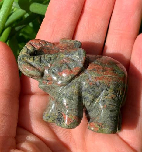 Unakite Elephant - Dragon Mama Crystals 
