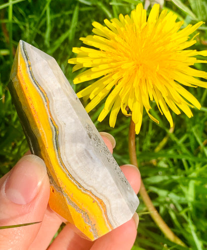 Bumble Bee Jasper Tower - Dragon Mama Crystals 