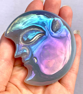 Aura Agate Moon Face - Dragon Mama Crystals 