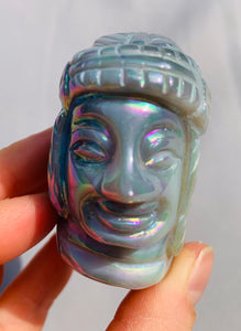Aura Agate Druzy Native American Carving - Dragon Mama Crystals 