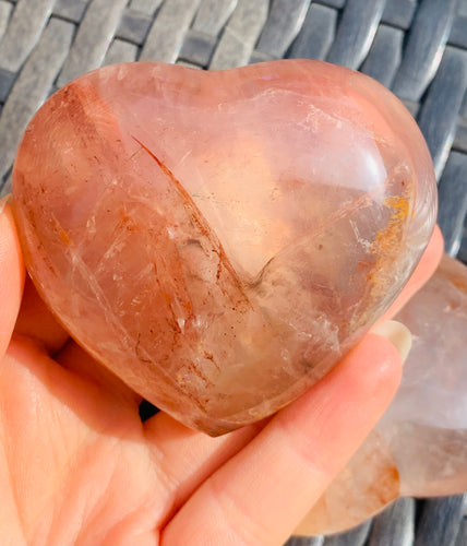 Fire Quartz Hematoid Hearts - Dragon Mama Crystals 